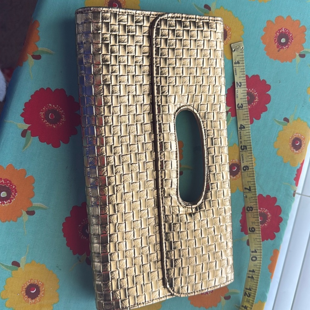 Gold Woven Clutch